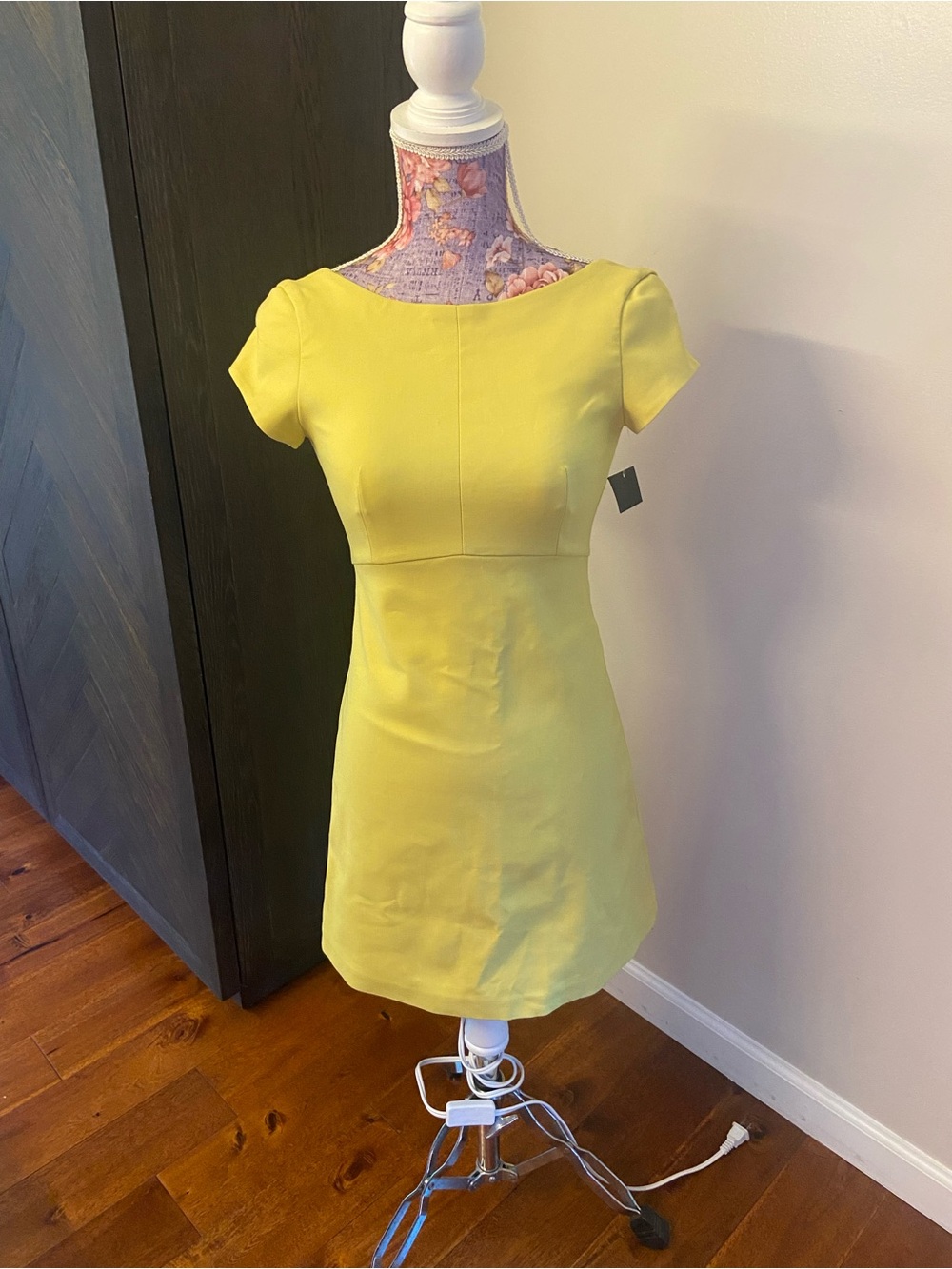 Zara bright yellow cap sleeve dress XS NWT